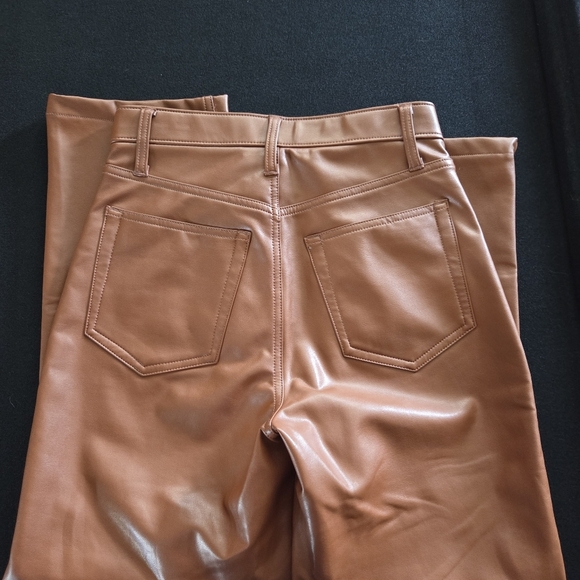 Abercrombie & Fitch Curve Love '90s Straight Ultra High Rise 2 XS 26 Faux Leathe - Picture 4 of 9